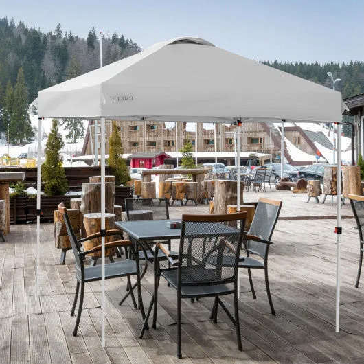 6.6  x 6.6 Feet Outdoor Pop Up Camping Canopy Tent with Roller Bag-Gray