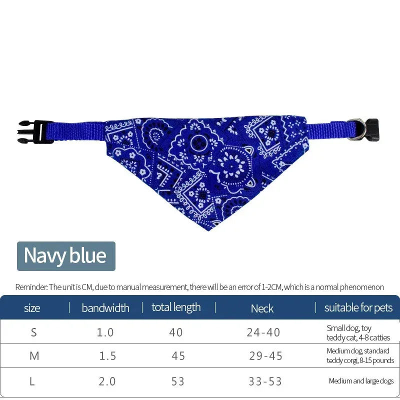 Adjustable Pet Bandana Bib – Stylish & Functional Pet Neckerchief