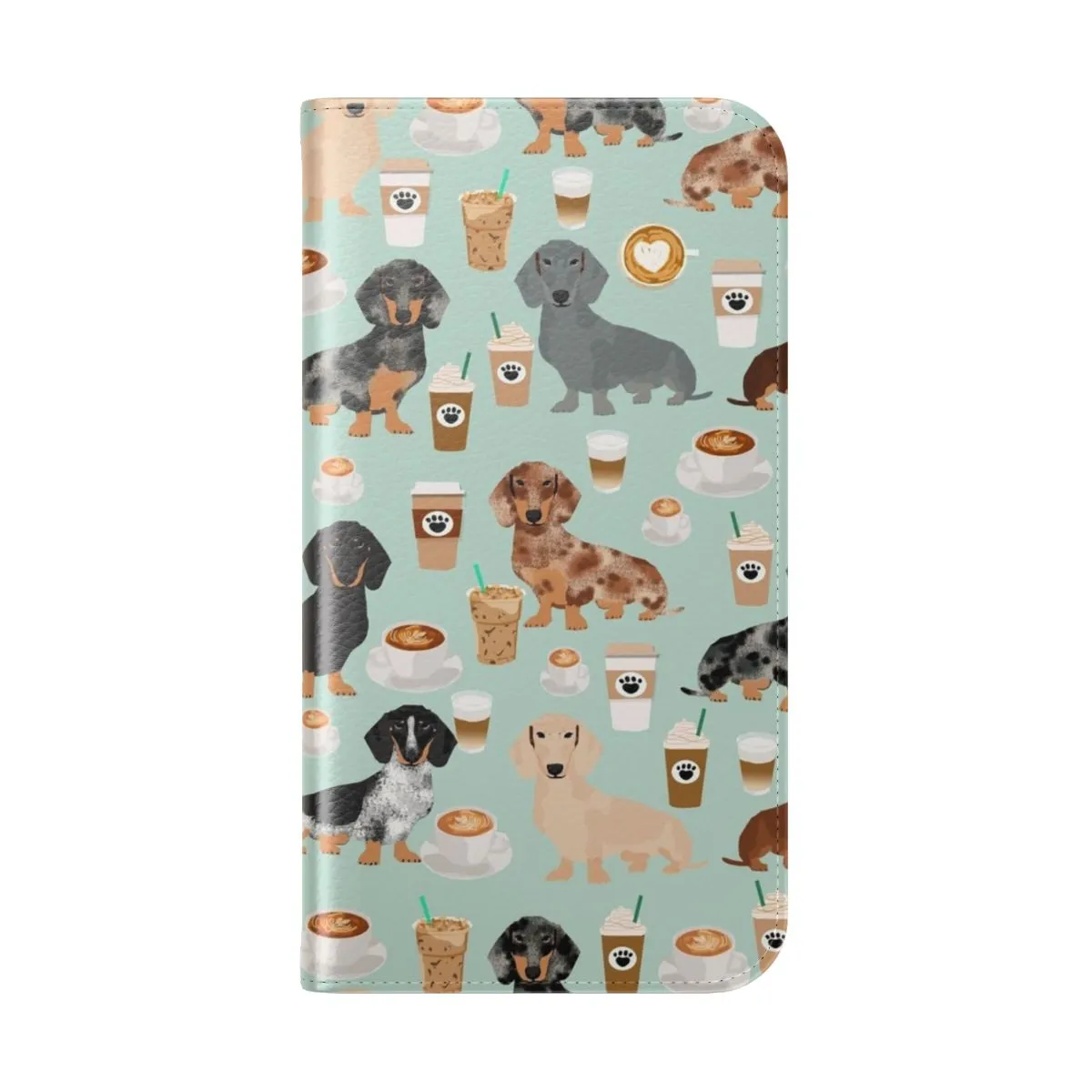 Adorable Dachshund Coffee Latte Pattern Phone Case for Dog Lovers