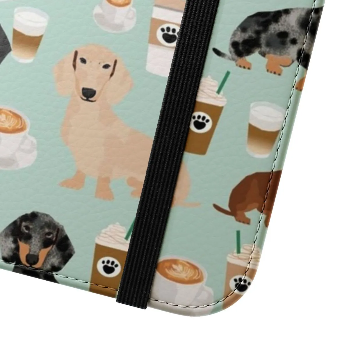 Adorable Dachshund Coffee Latte Pattern Phone Case for Dog Lovers