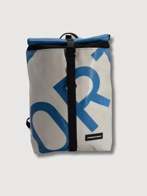 Backpack F155 Clapton White & Light Blue In Used Truck Tarps | Freitag