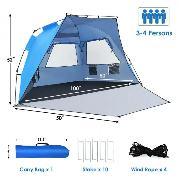 Beach Tent 31429756,UPF 50  Portable Sun Shelter,3-4 Person Easy Pop-Up