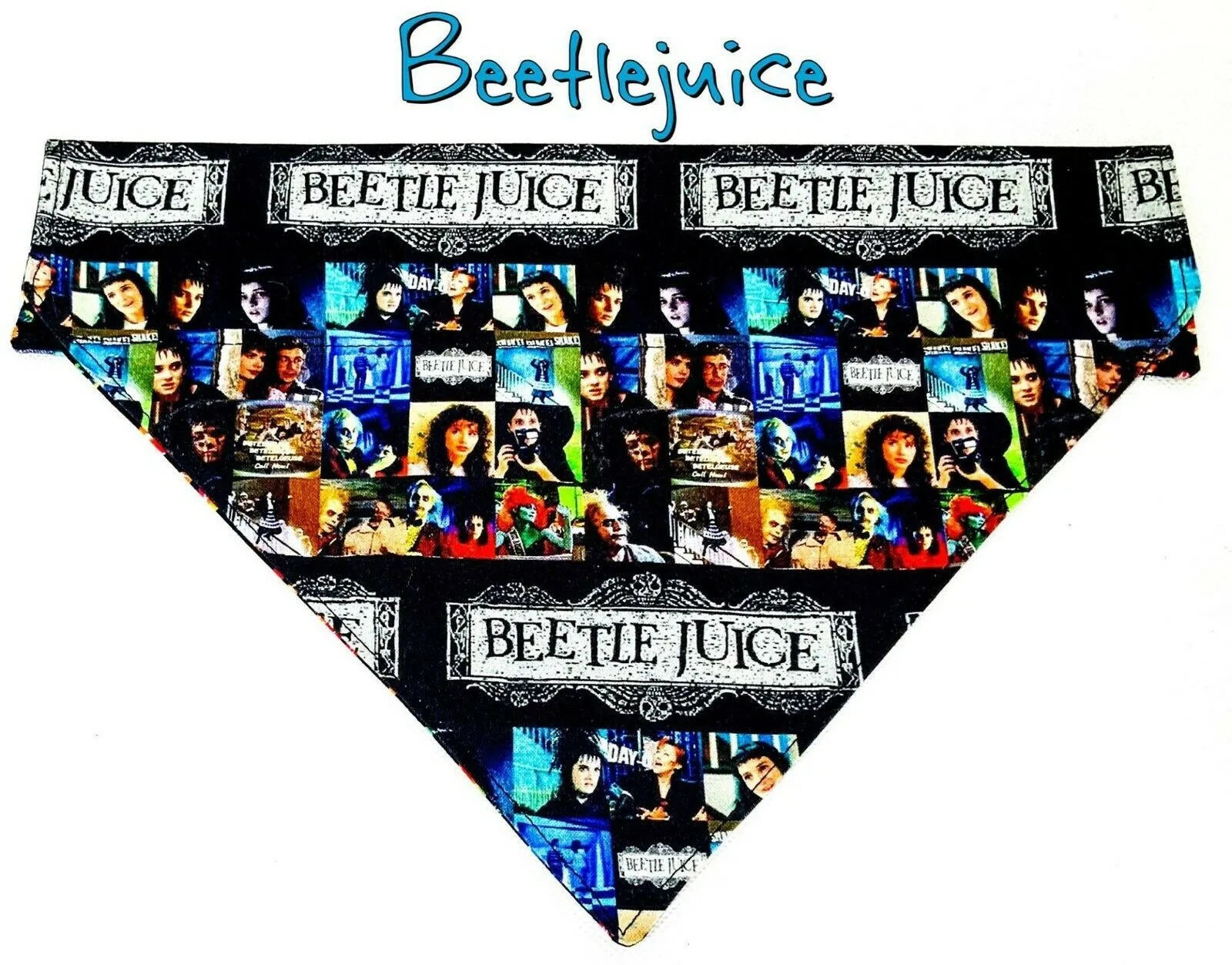 Beetlejuice Dog Bandana, Over the Collar dog bandana, Dog collar bandana movie Petcollarshandmade