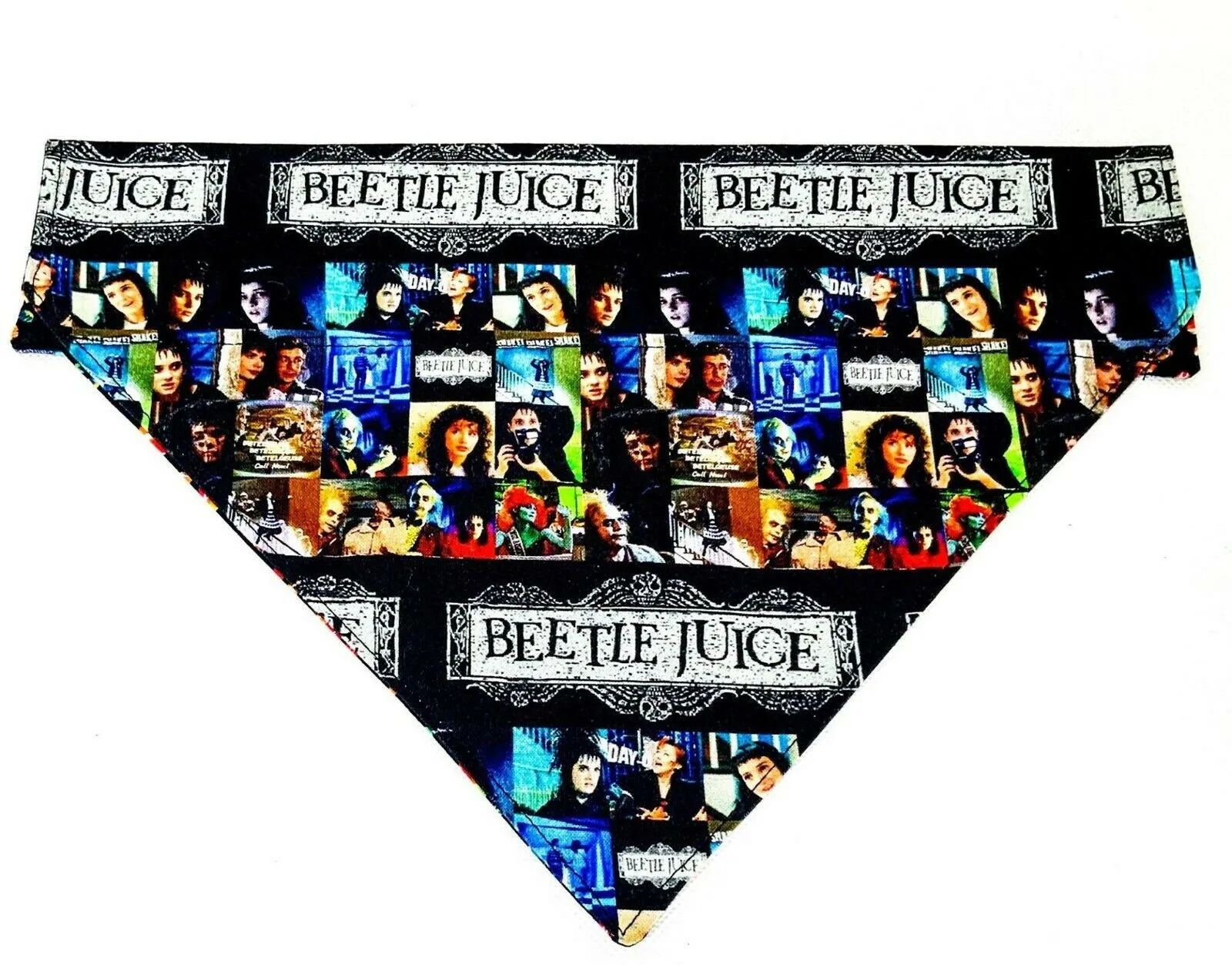 Beetlejuice Dog Bandana, Over the Collar dog bandana, Dog collar bandana movie Petcollarshandmade