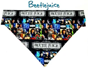 Beetlejuice Dog Bandana, Over the Collar dog bandana, Dog collar bandana movie Petcollarshandmade
