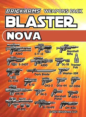 BrickArms Blaster Nova Weapons Pack for Galactic Wars Building Minifigures