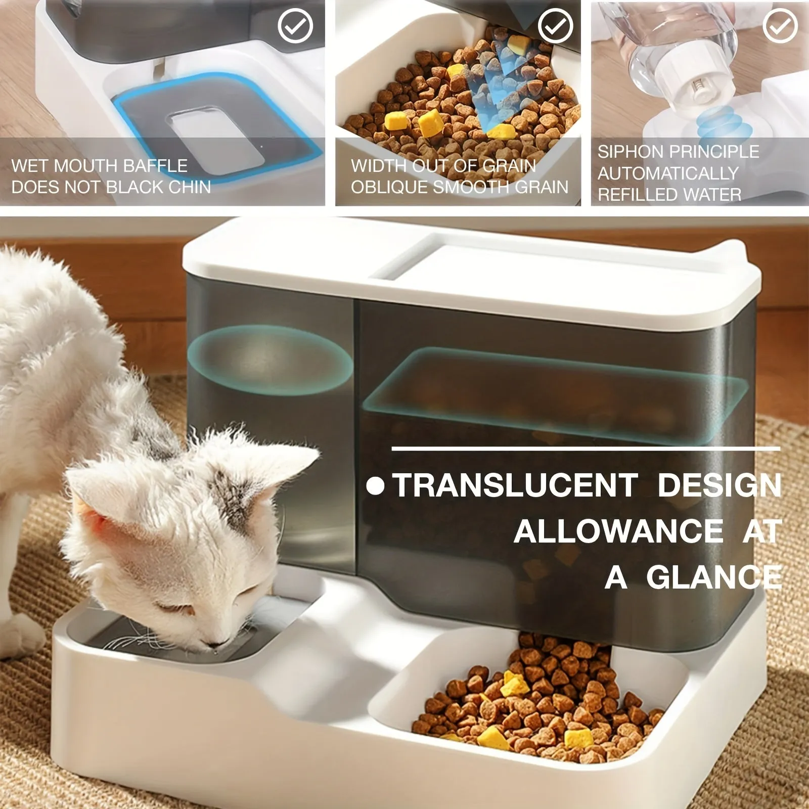 Convenient 2in1 Pet Feeder Automatic Food and Water Dispenser