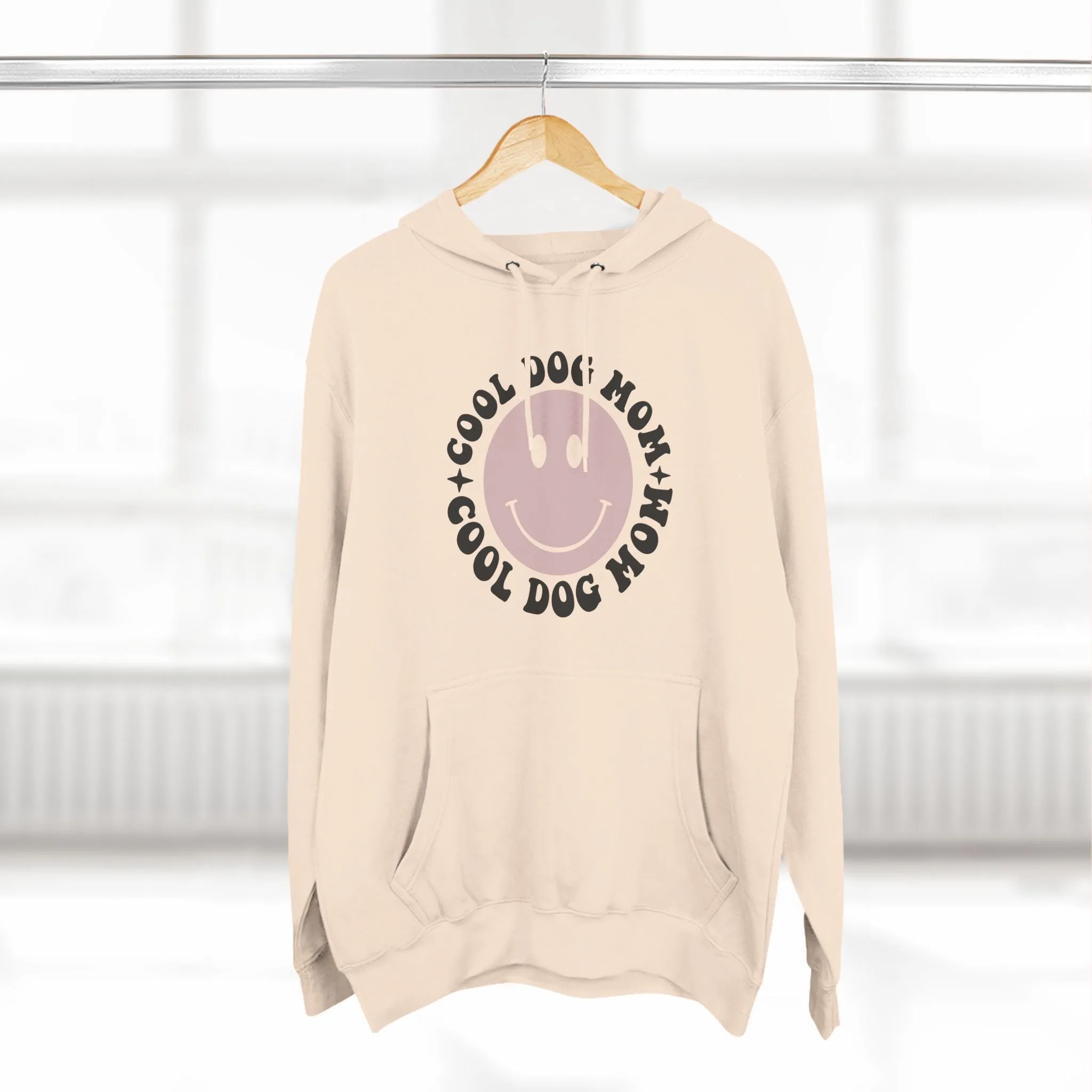 Cool Dog Mom Three-Panel Fleece Hoodie - Perfect Gift for Dog Lovers