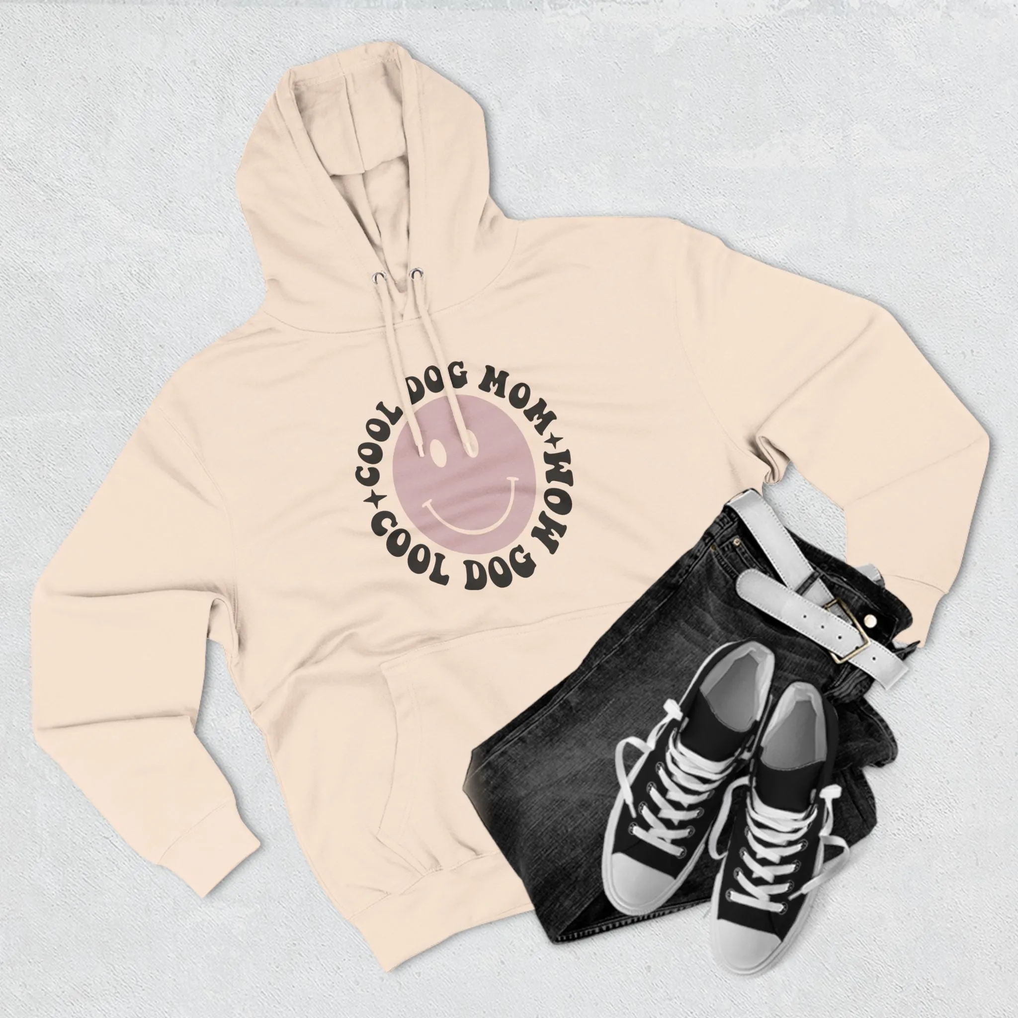 Cool Dog Mom Three-Panel Fleece Hoodie - Perfect Gift for Dog Lovers