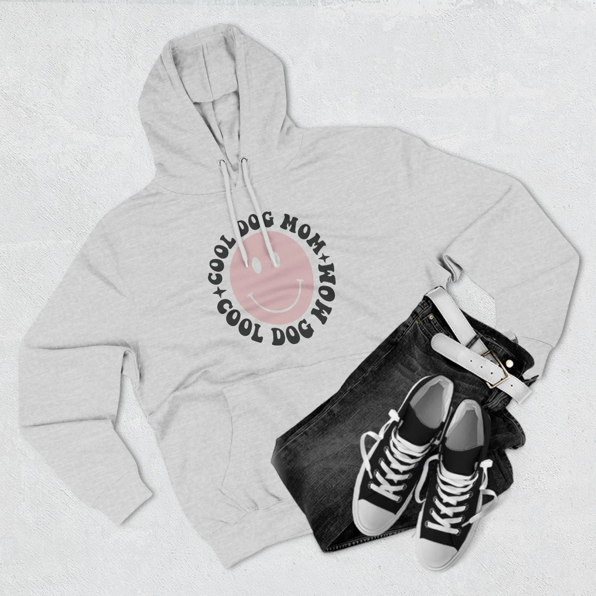 Cool Dog Mom Three-Panel Fleece Hoodie - Perfect Gift for Dog Lovers