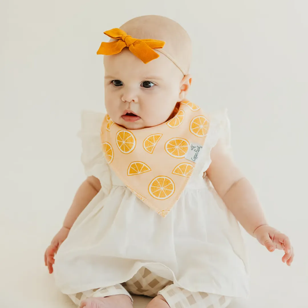 Copper Pearl Bandana Bibs / Clementine