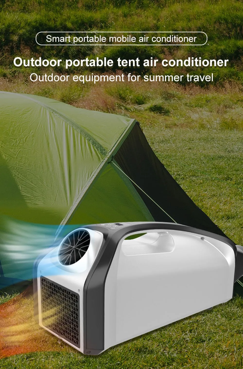 CRONY QN750 Tent air conditioning Portable Air Conditioners Home AC Cooling Unit 24V DC100-240V AC 3 Fan Speeds