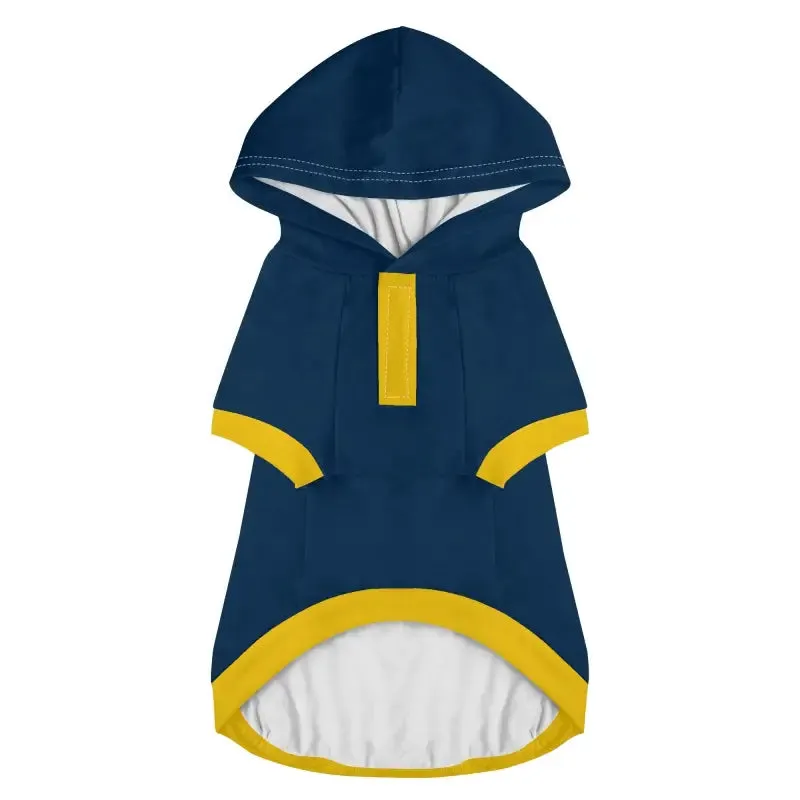 Custom Blue and Gold Dog Hoodie for Your Pet's Style