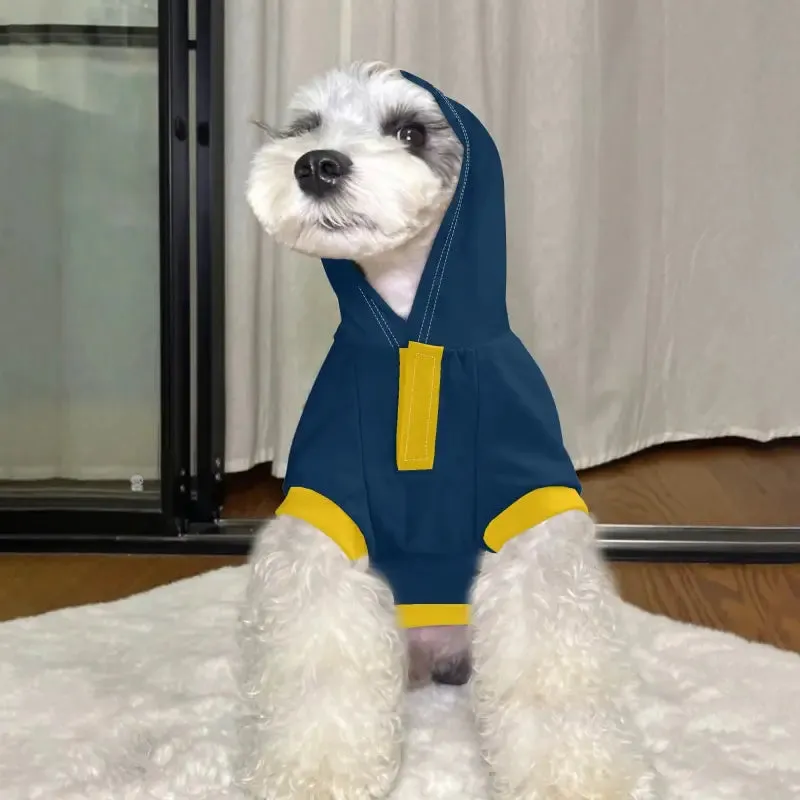 Custom Blue and Gold Dog Hoodie for Your Pet's Style