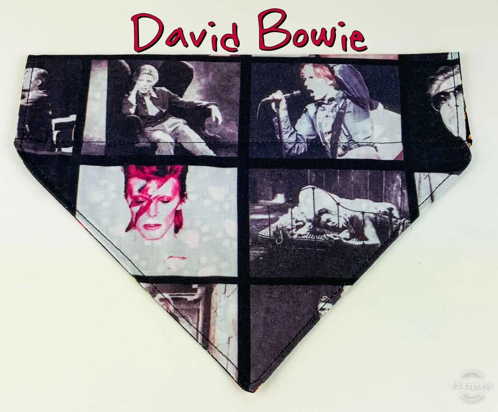 David Bowie Dog Bandana Over the Collar dog bandana scarf puppy collar bandana Petcollarshandmade