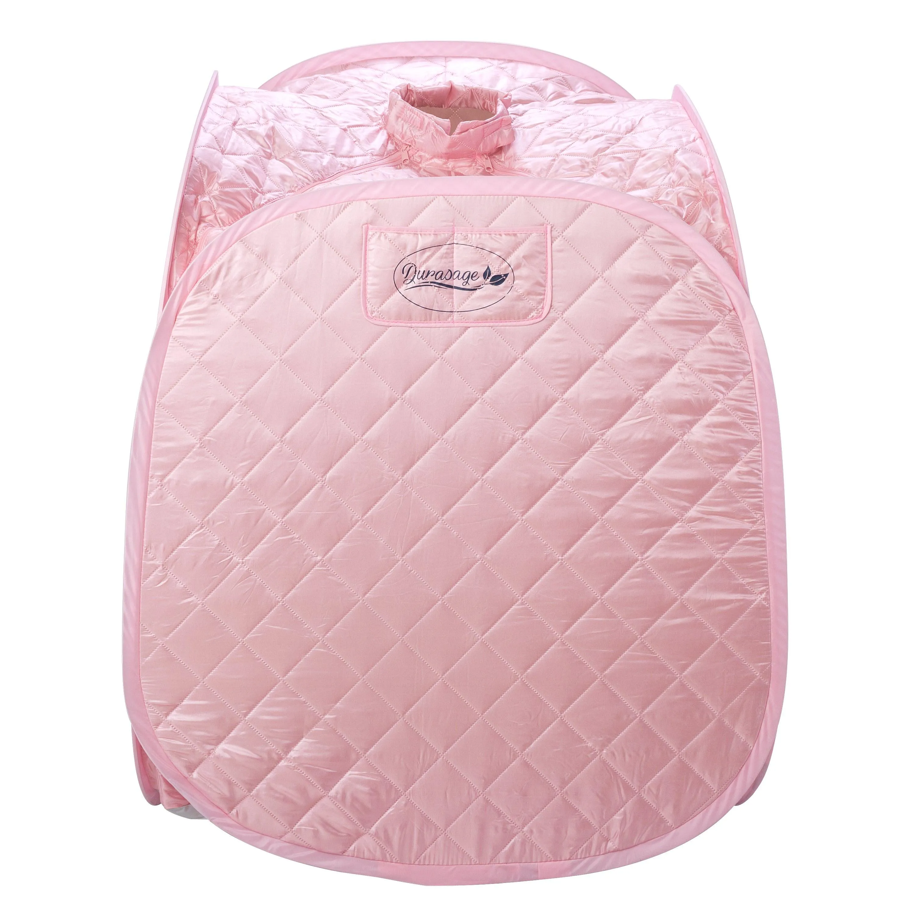 Durasage Personal Foldable Steam Sauna for Relaxation at Home, 60 Minute Timer, 800 Watt Steam Generator, Chair Included - Light Pink