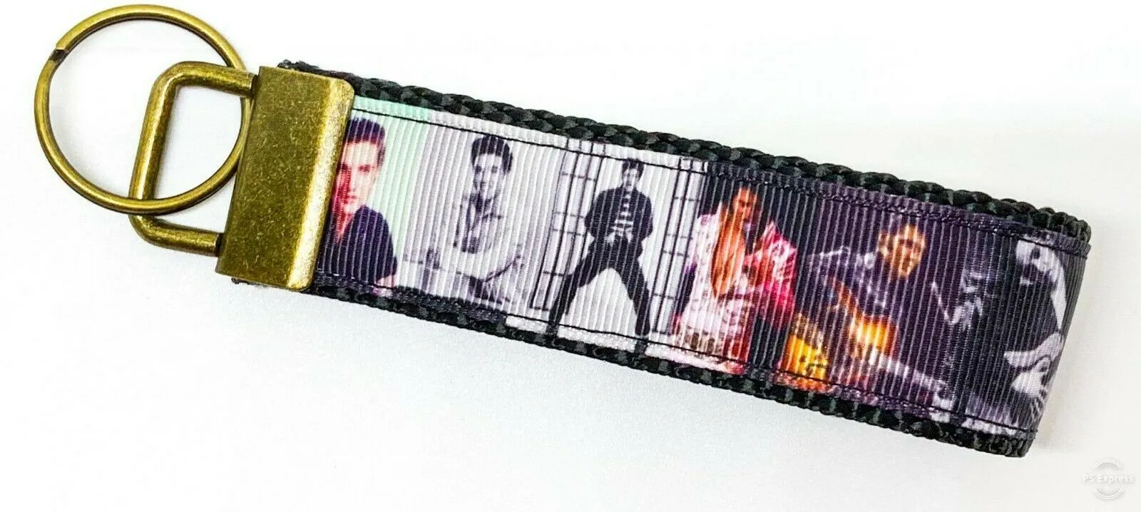 Elvis Key Fob Wristlet Keychain 1"wide Zipper pull Camera strap handmade Petcollarshandmade