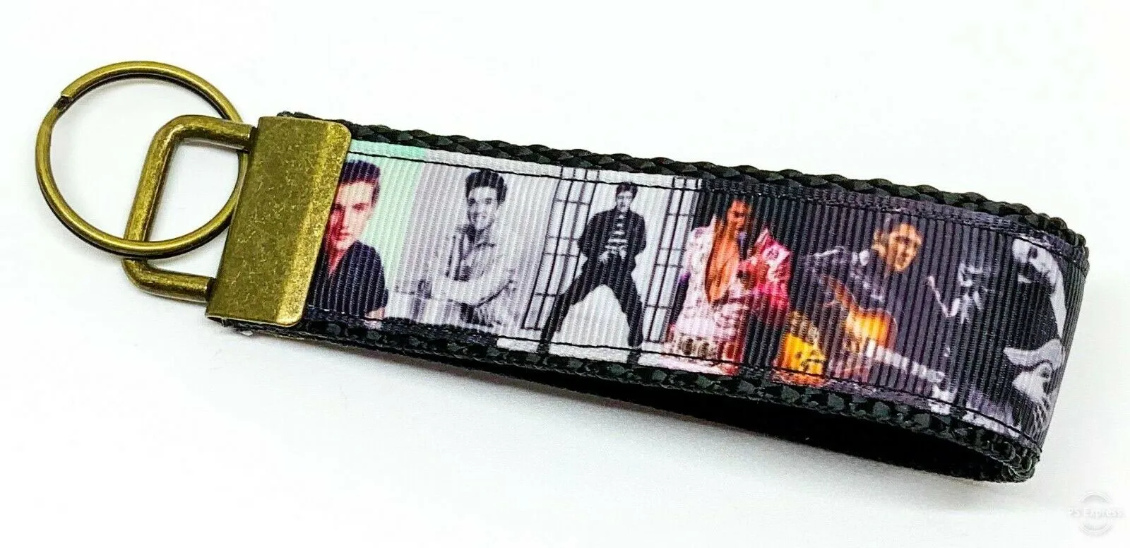 Elvis Key Fob Wristlet Keychain 1"wide Zipper pull Camera strap handmade Petcollarshandmade