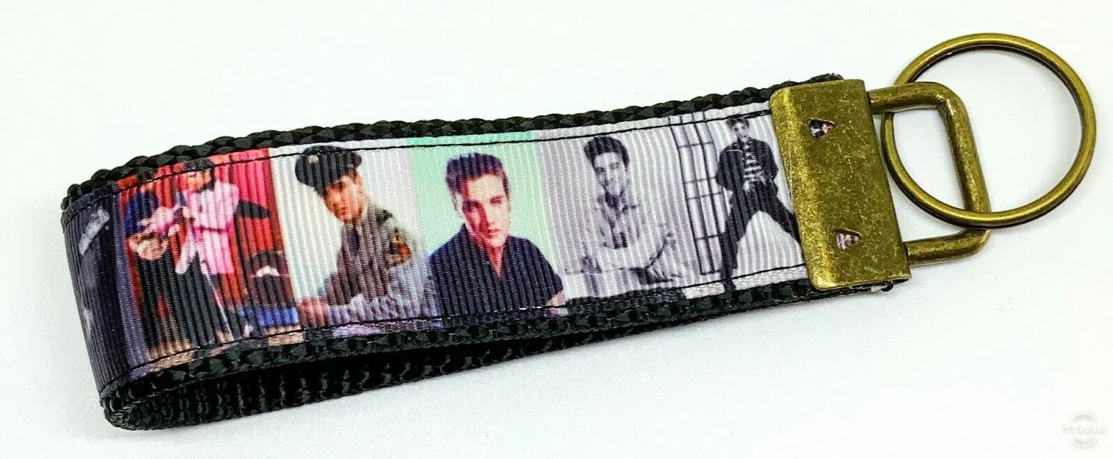 Elvis Key Fob Wristlet Keychain 1"wide Zipper pull Camera strap handmade Petcollarshandmade