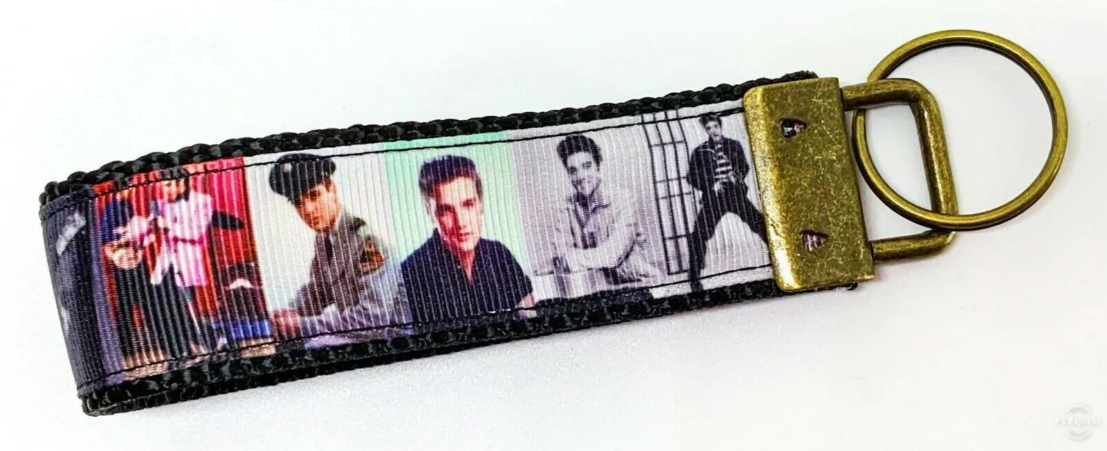 Elvis Key Fob Wristlet Keychain 1"wide Zipper pull Camera strap handmade Petcollarshandmade
