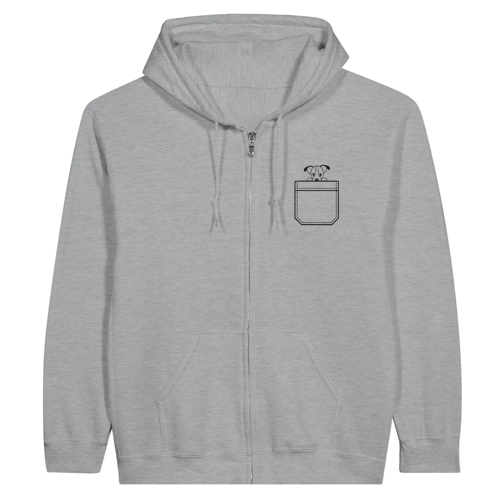 Embroidered "Dog in My Pocket" logo | Classic Unisex Zip Hoodie