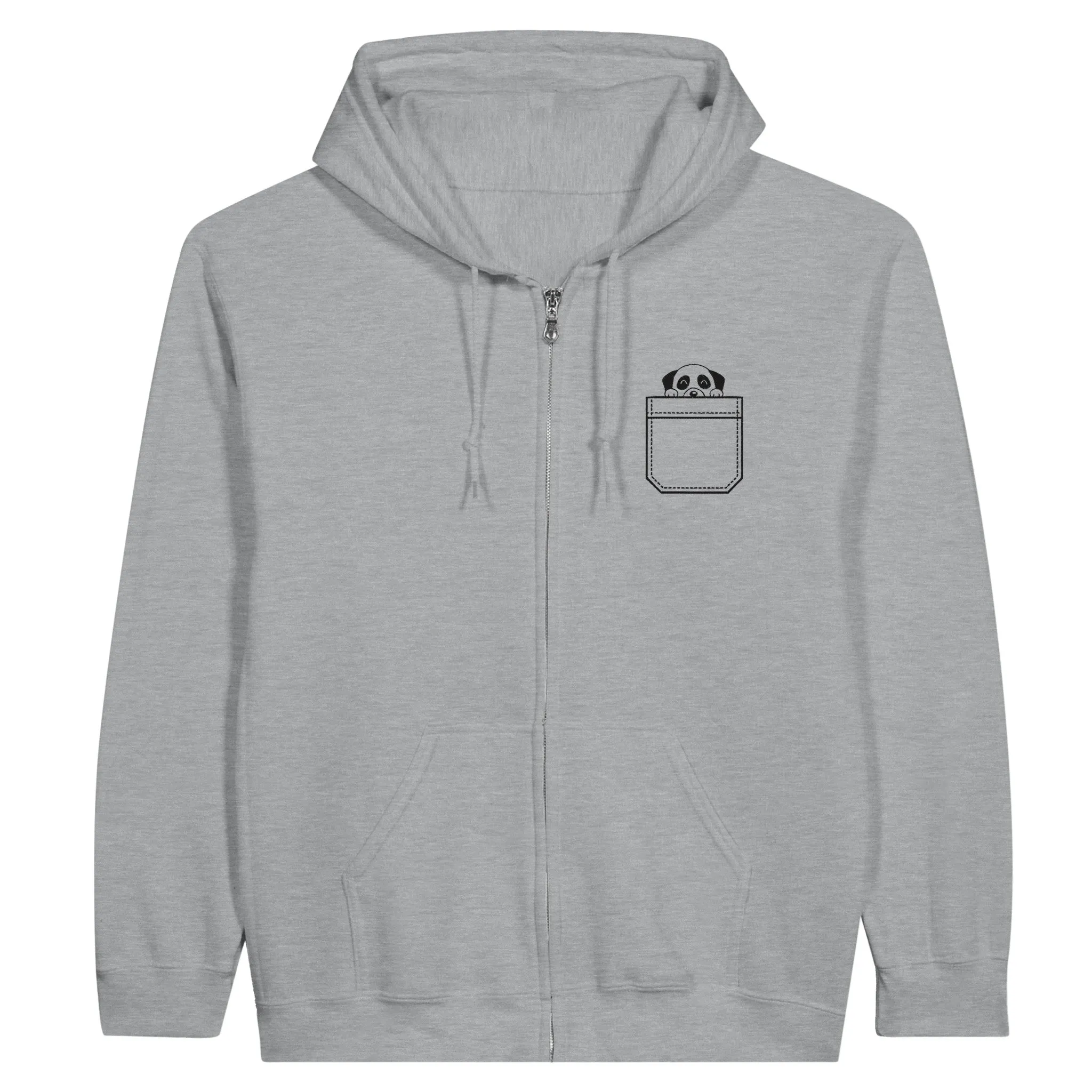 Embroidered "Dog in My Pocket" logo | Classic Unisex Zip Hoodie
