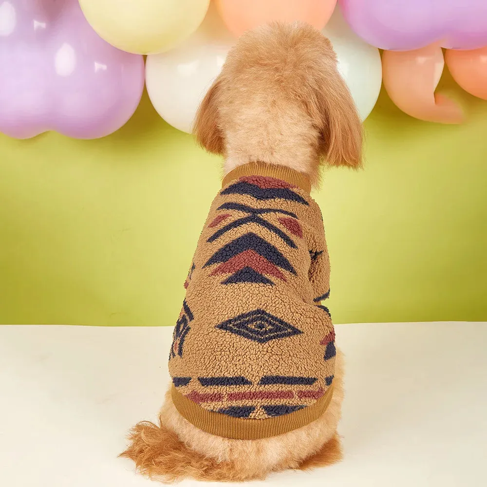 Ethnic Elegance: Dog Hoodie with Plaid Legs - Cute Winter Sweater for Bichons, French Bulldogs, and Stylish Dogs