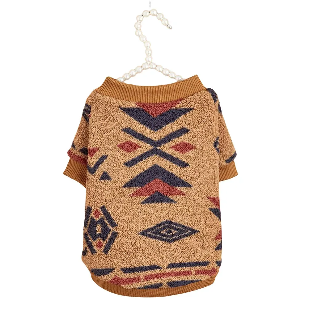 Ethnic Elegance: Dog Hoodie with Plaid Legs - Cute Winter Sweater for Bichons, French Bulldogs, and Stylish Dogs