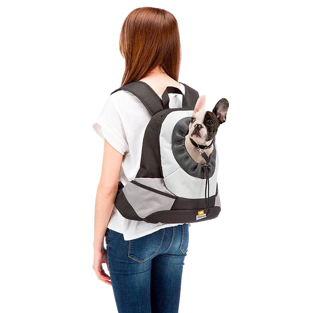 Ferplast Dog/Cat KANGOO Dog backpack 41.5 x 20 x 43 cm Max Load Capacity 8kg- Grey