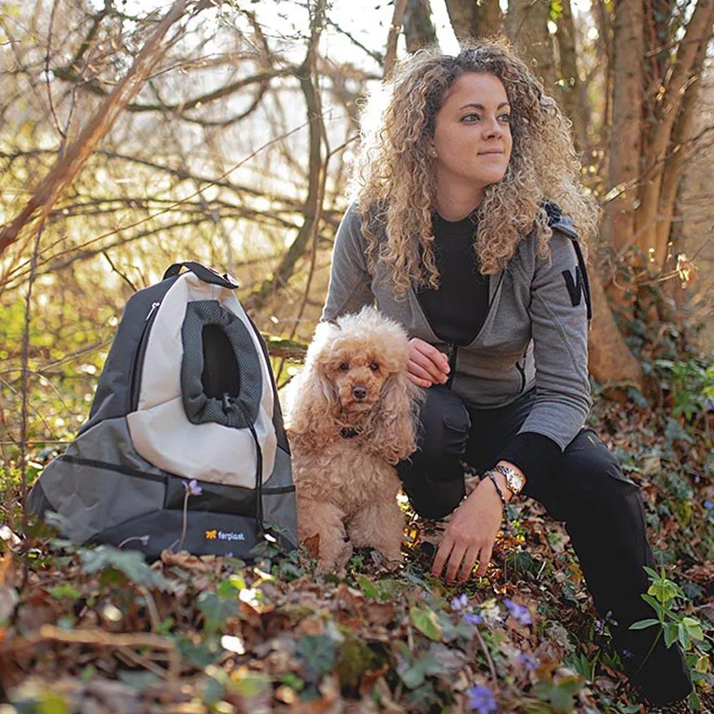 Ferplast Dog/Cat KANGOO Dog backpack 41.5 x 20 x 43 cm Max Load Capacity 8kg- Grey