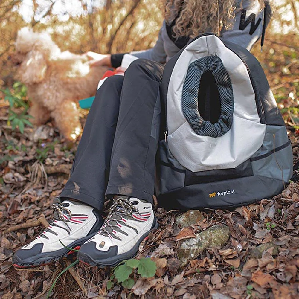 Ferplast Dog/Cat KANGOO Dog backpack 41.5 x 20 x 43 cm Max Load Capacity 8kg- Grey