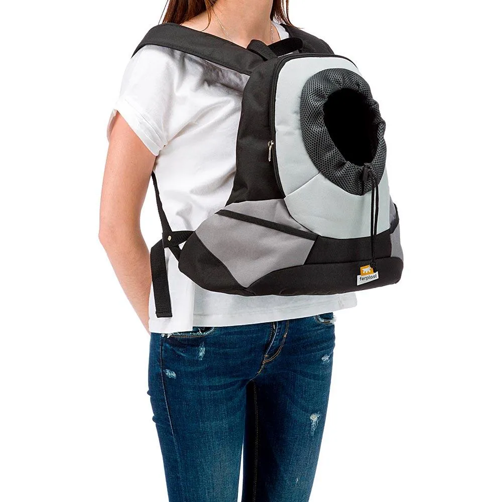 Ferplast Dog/Cat KANGOO Dog backpack 41.5 x 20 x 43 cm Max Load Capacity 8kg- Grey