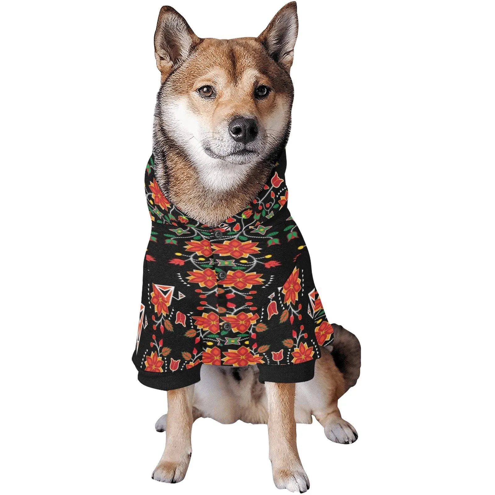 Floral Beadwork Six Bands Pet Dog Hoodie