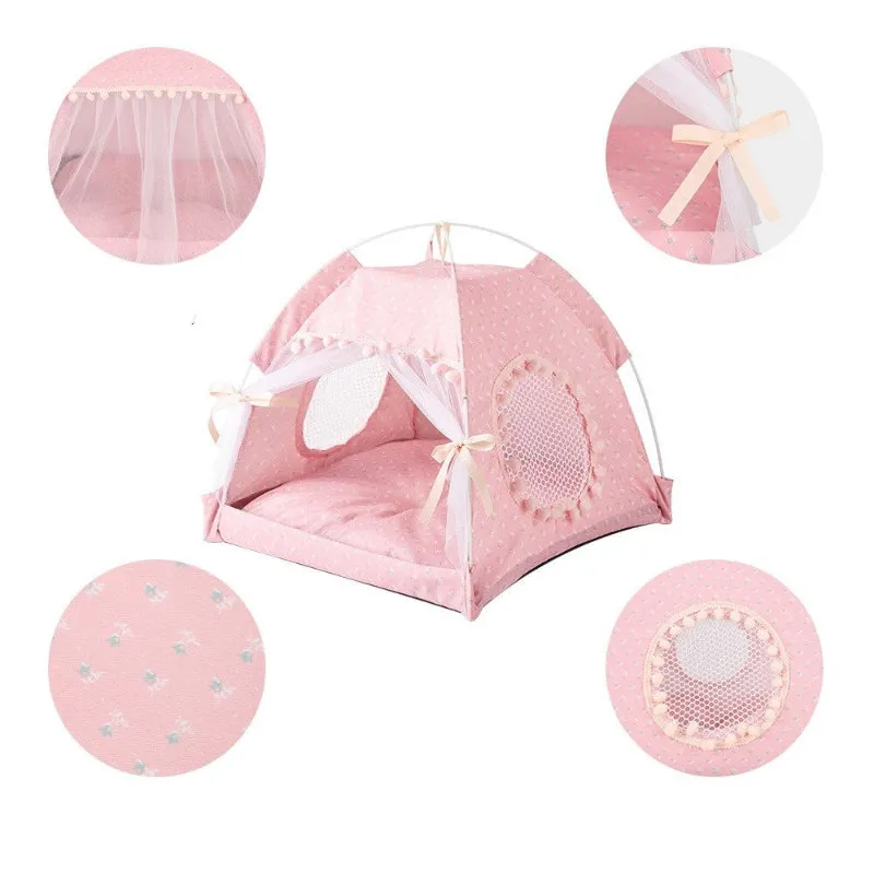 Foldable Cat Kennel Tent Bed