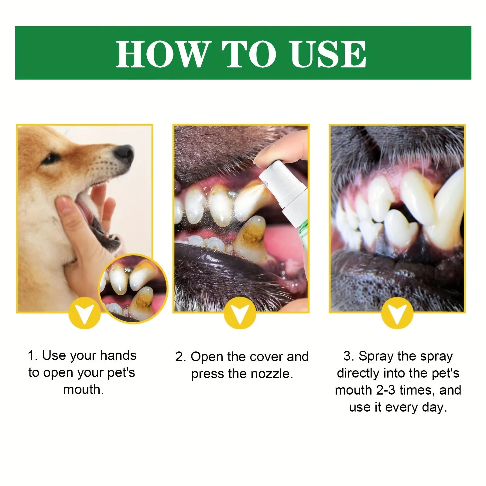 Fresh Breath Pet Tooth Cleaning Spray  Tartar Removal for Pets