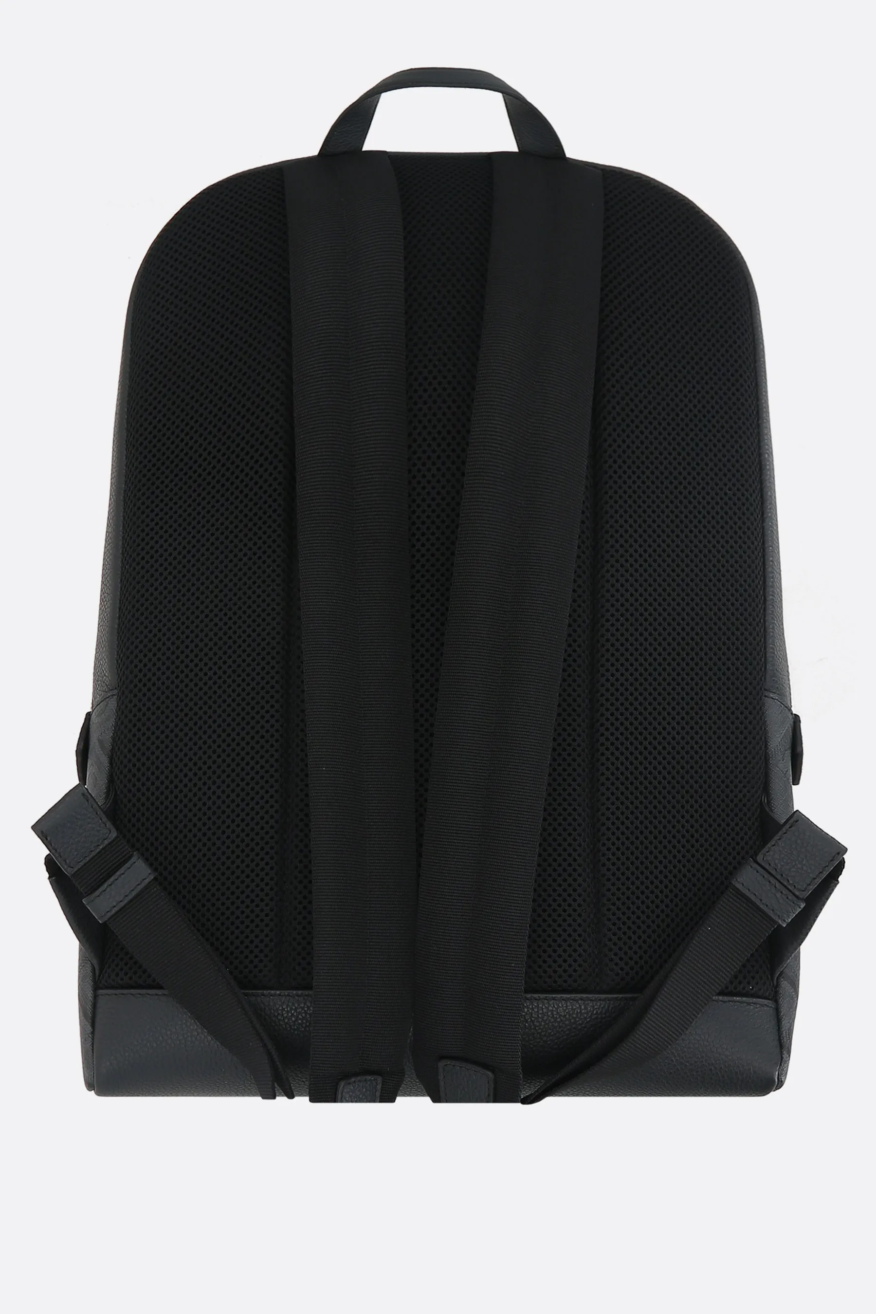 Gancini Pattern Leather Canvas Backpack