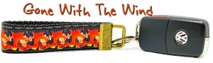 Gone With The Wind Key Fob Wristlet Keychain 1"wide Zipper pull Camera strap Petcollarshandmade