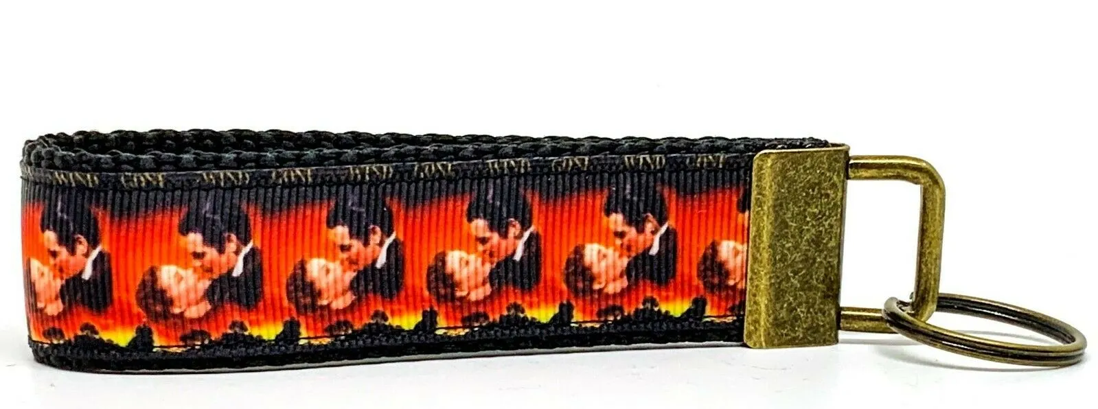 Gone With The Wind Key Fob Wristlet Keychain 1"wide Zipper pull Camera strap Petcollarshandmade