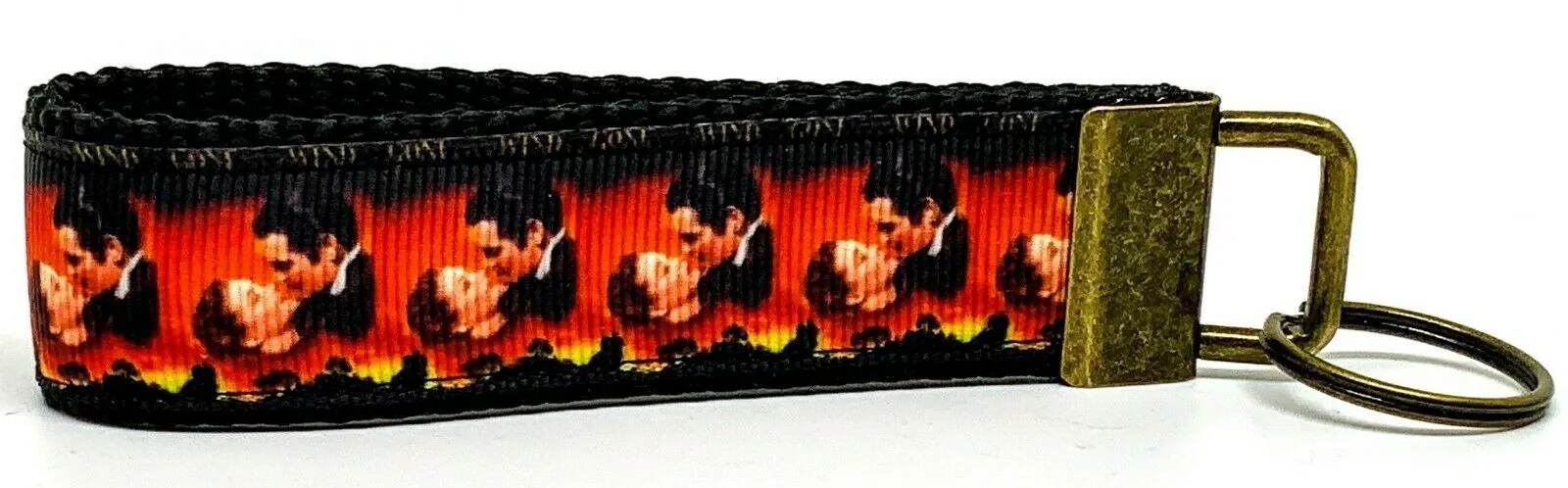 Gone With The Wind Key Fob Wristlet Keychain 1"wide Zipper pull Camera strap Petcollarshandmade