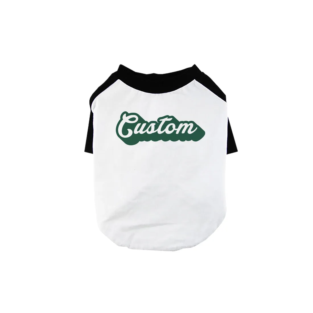 Green Pop Up Text Pets Personalized Baseball Shirt for Small Dog