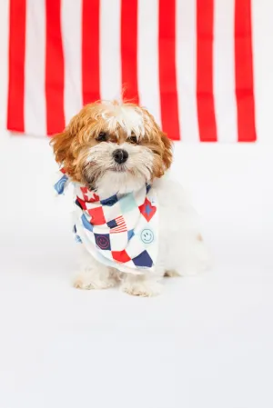 Home Of The Free Checkers Dream Dog Bandana