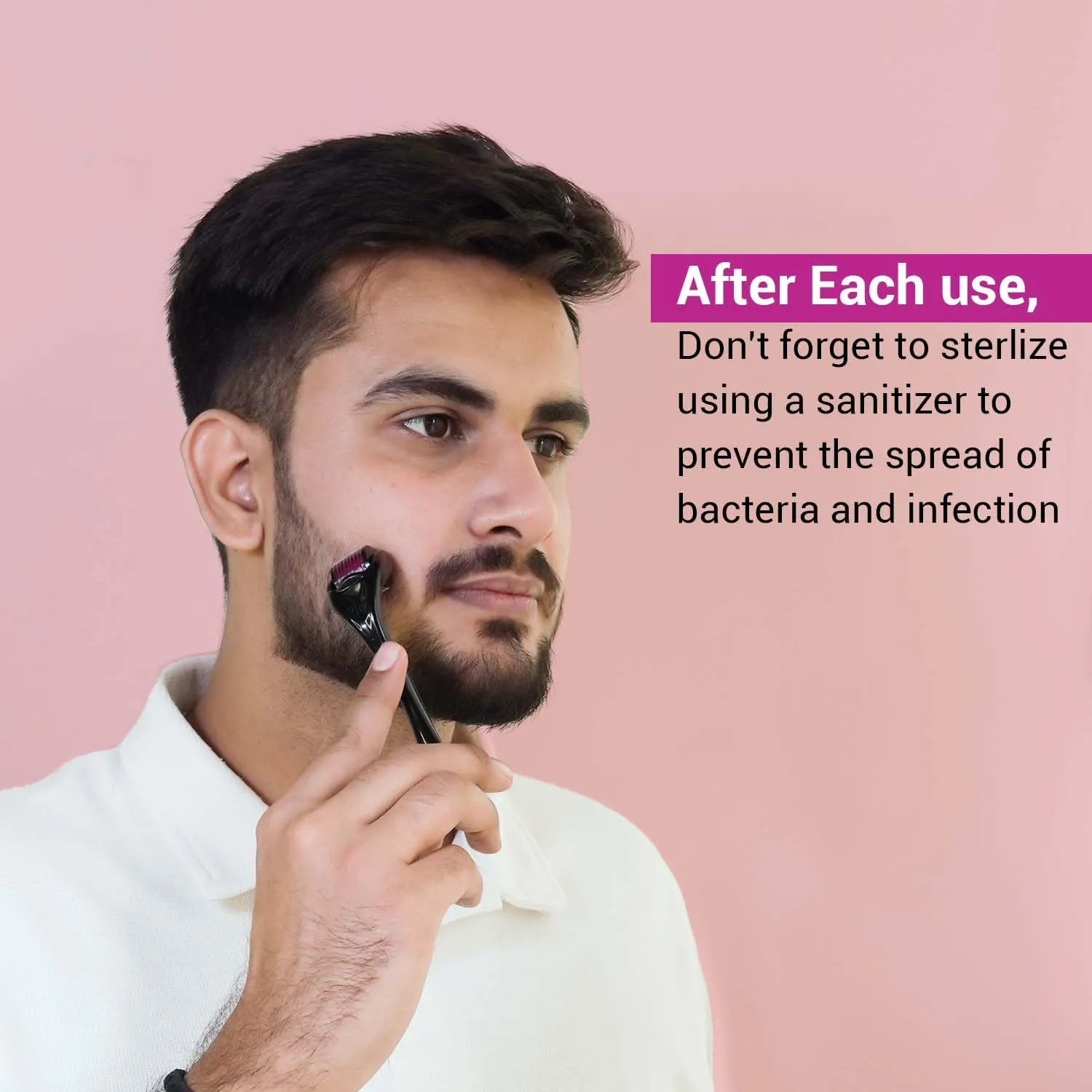Kriviya Derma Roller for Hair Growth | For Scalp, Beard | Activates Hair Follicles | 540 (0.5 mm) Titanium Micro-needles | For Men & Women | Safe & Effective