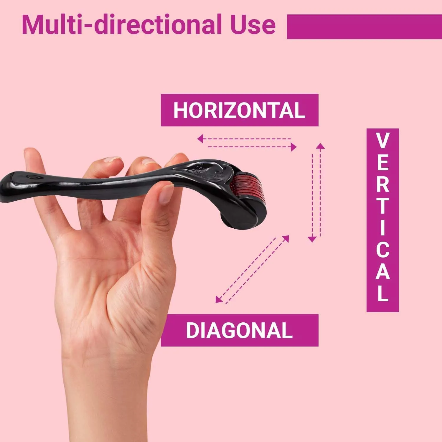 Kriviya Derma Roller for Hair Growth | For Scalp, Beard | Activates Hair Follicles | 540 (0.5 mm) Titanium Micro-needles | For Men & Women | Safe & Effective