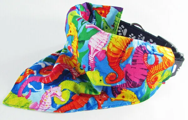 Mermaids Dog Bandana, Over the Collar dog bandana, Dog collar bandana puppy Petcollarshandmade