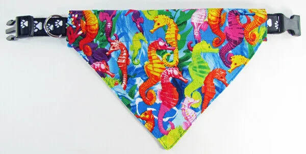 Mermaids Dog Bandana, Over the Collar dog bandana, Dog collar bandana puppy Petcollarshandmade