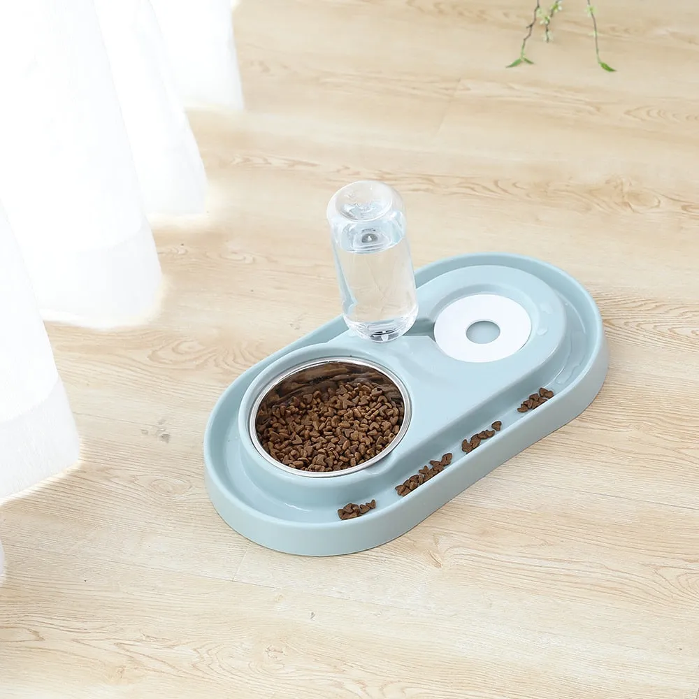 Pet Dish with Water Fountain