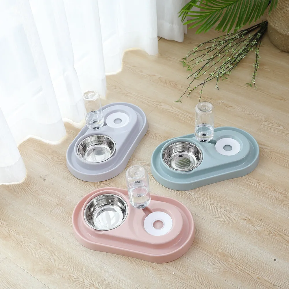 Pet Dish with Water Fountain