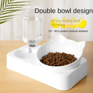 Pet Double Feeder Bowl Keep Your Cat Happy and Fed