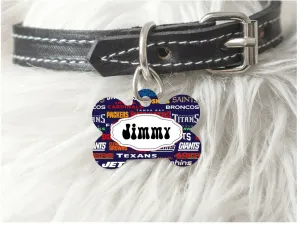 Pet ID Tag Football Teams NFL Personalized Custom Double Sided Pet Tag w/name Petcollarshandmade