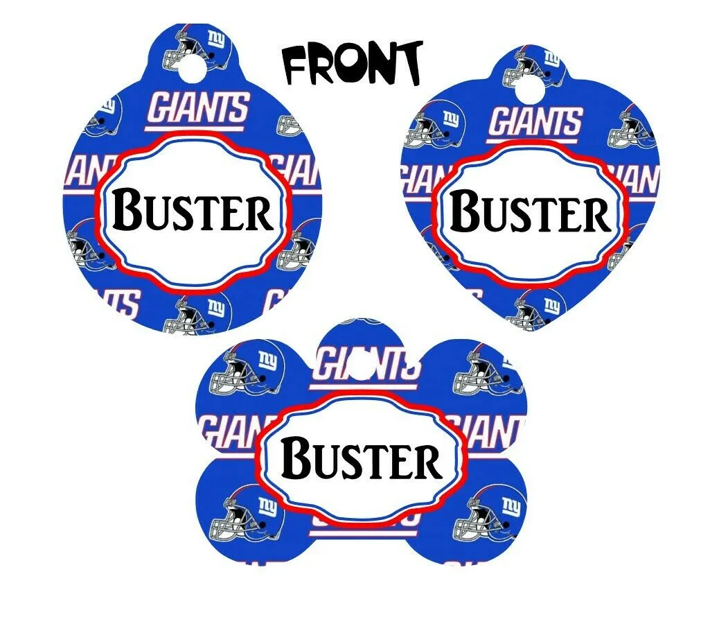 Pet ID Tag New York Giants Personalized Custom Double Sided Pet Tag w/name & num Petcollarshandmade